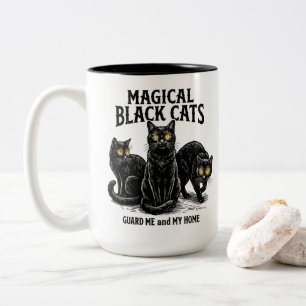 Magical Black Cats Two-Tone Coffee Mug