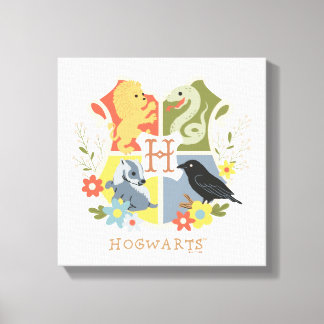 Magical Blooms HOGWARTS™ Crest Canvas Print