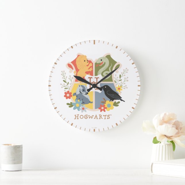 Magical Blooms HOGWARTS™ Crest Large Clock (Home)
