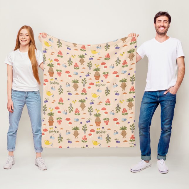 Magical Blooms Mandrake Pattern Fleece Blanket (In Situ)