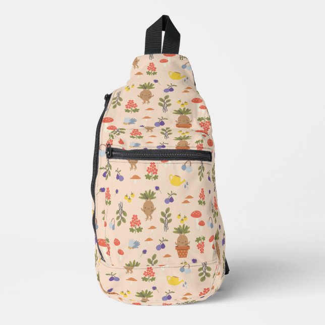 Magical Blooms Mandrake Pattern Sling Bag (Front)