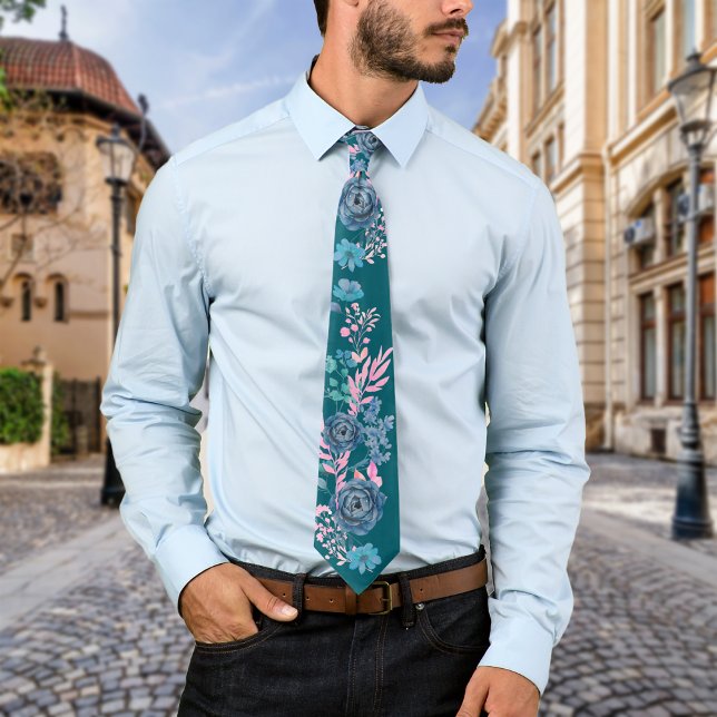 Magical Blooms Personalise Monogram Tie (Creator Uploaded)