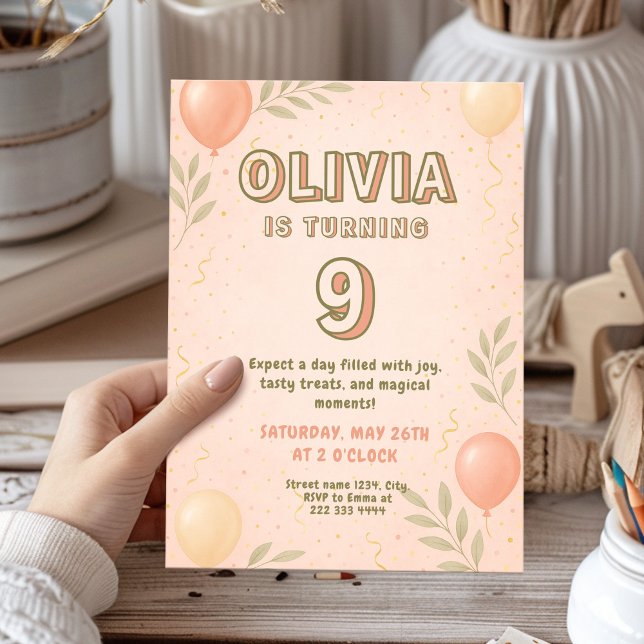 Magical Blossom Balloon Birthday Carnival Invitation (Creator Uploaded)