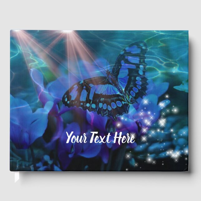 Magical Blue Butterfly Guest Book (Front)