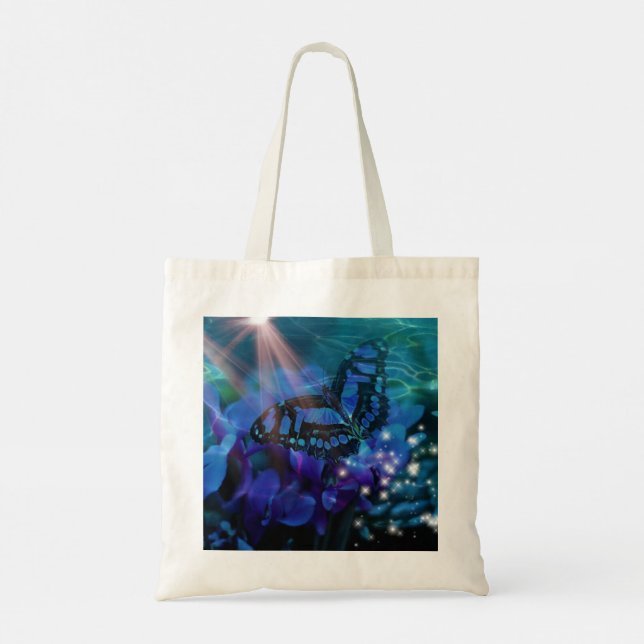 Magical Blue Butterfly Tote Bag (Back)