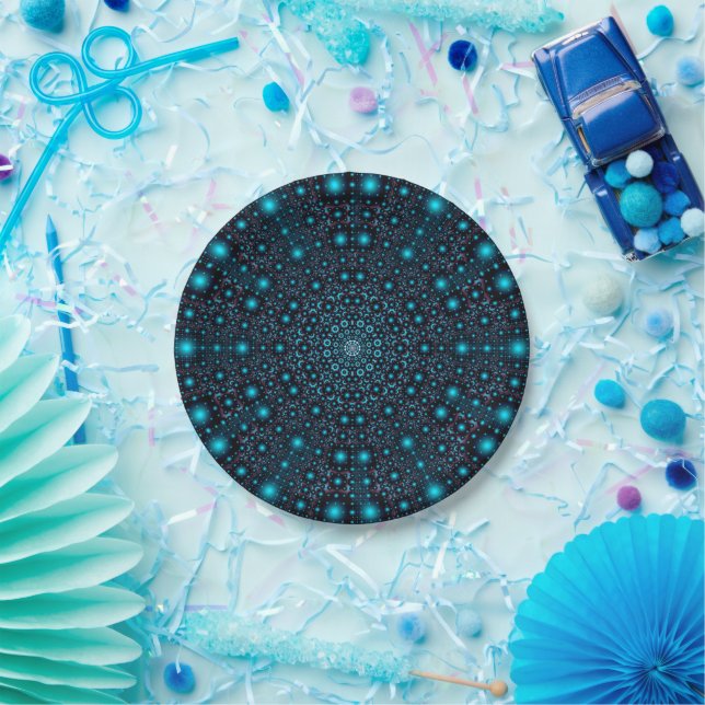 Magical Blue Glow Mandala Paper Plate (Party)