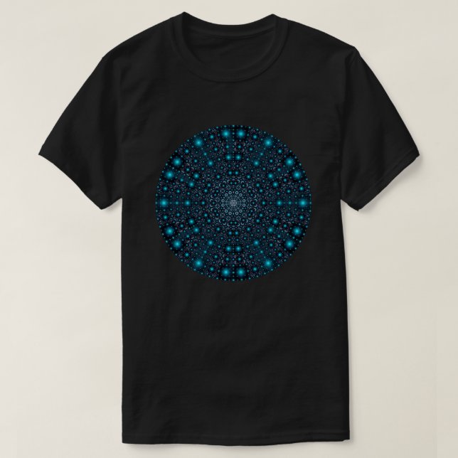 Magical Blue Glow Mandala T-Shirt (Design Front)