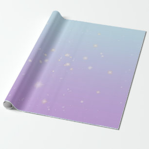 Magical Blue Lilac Bokeh Aesthetic Gradient Ombre  Wrapping Paper