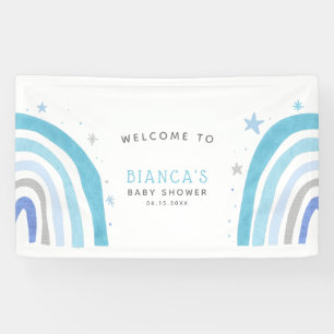 Magical Blue Rainbow Baby Shower Welcome  Banner