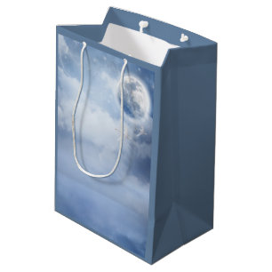 Magical Blue Sky with Flying Swans Medium Gift Bag