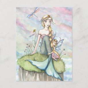 Magical Bluff Mermaid and Fairy Postcard