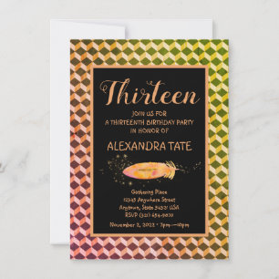 Magical Bohemian Feather Birthday Invitation