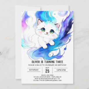 Magical Bohemian Kitty Birthday Invitation