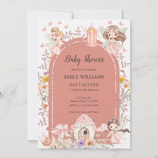 Magical Boho Fairy Garden Baby Shower Invitatio Invitation (Front)