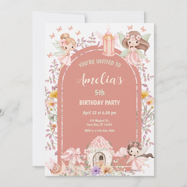 Magical Boho Fairy Garden Invitation (Front)