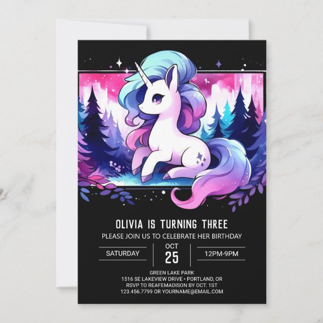 Magical Boho Horse Birthday Invitation (Front)