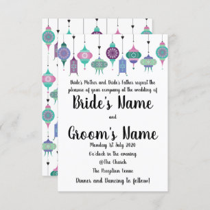 Magical Boho Moroccan Lanterns Wedding Invitation