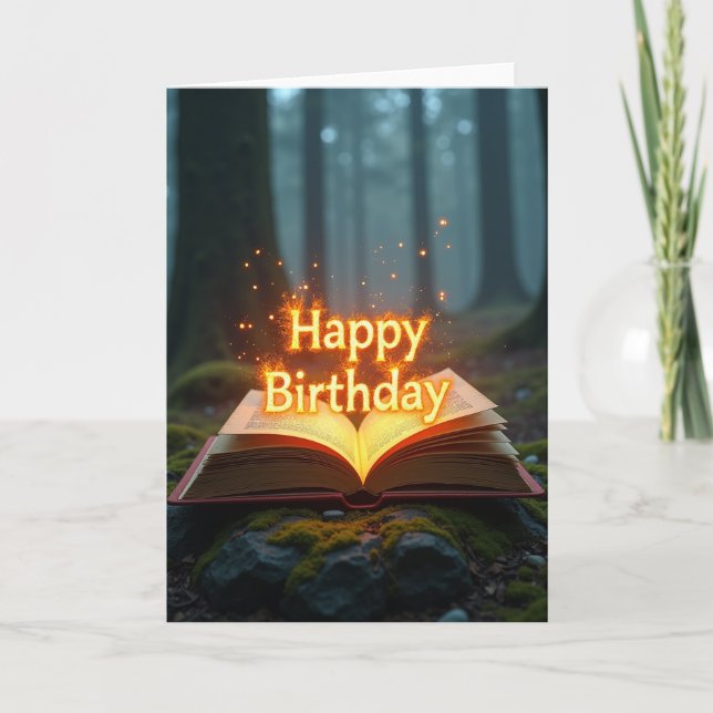Magical Book Birthday Card (Front)