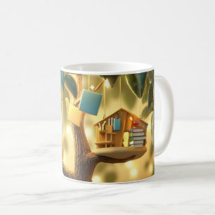 magical "book tree," coffee mug