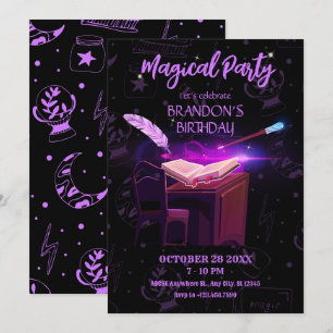 Magical book witch  invitation