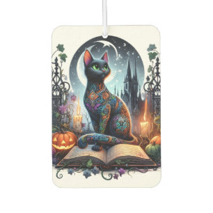 Magical Bookish Black Cat Magic Car Air Freshener