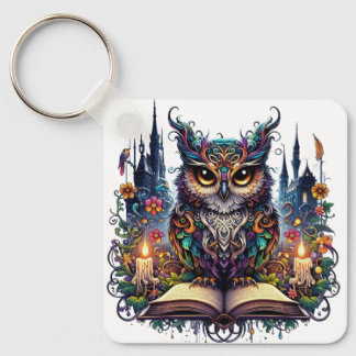 Magical Bookish Owl Key Ring