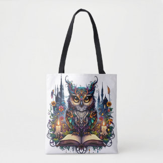 Magical Bookish Owl Tote Bag