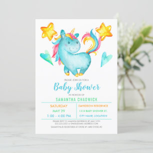 Magical Boys Unicorn Baby Shower Invitation