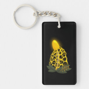 Magical Bridal Veil Sparkly Yellow Mushroom Key Ring