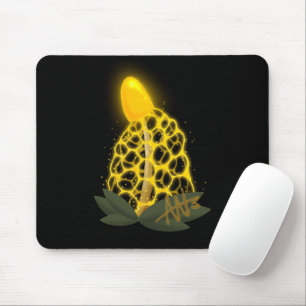 Magical Bridal Veil Sparkly Yellow Mushroom Mouse Mat