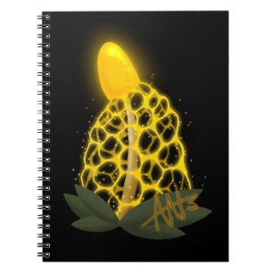 Magical Bridal Veil Sparkly Yellow Mushroom Notebook