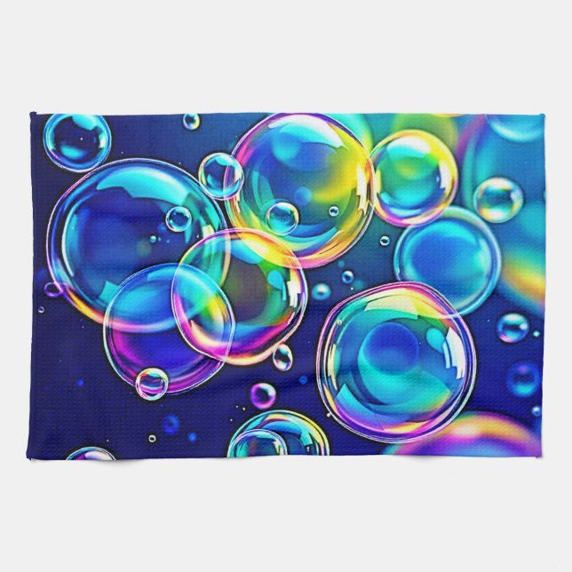 Magical Bubble Colours Tea Towel (Horizontal)