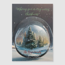 Magical bubble with christmas trees & custom text