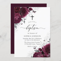 Magical Burgundy Roses With Silver Elegant Baptism