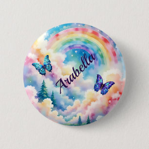 Magical Butterflies and Rainbow Colours 6 Cm Round Badge