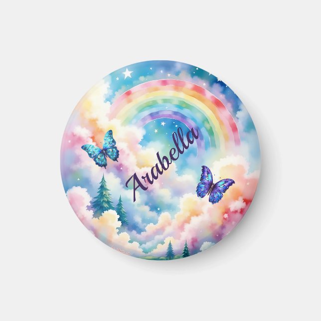 Magical Butterflies and Rainbow Colours Magnet (Front)
