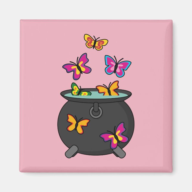 Magical Butterflies from a Cauldron Magnet (Front)