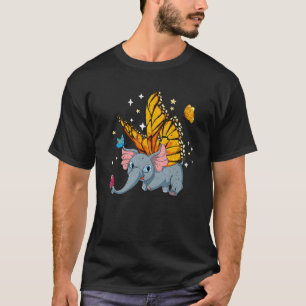 Magical Butterfly Zoo Animal Cute Africa Elephant T-Shirt