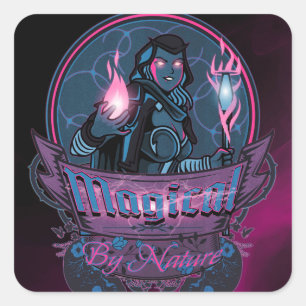 Magical By Nature Dark Mage Square Sticker