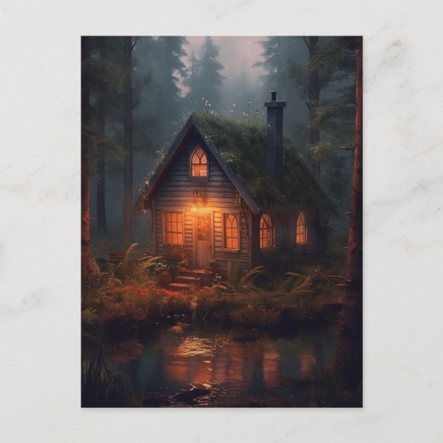 Magical Cabin in the Woods Postcard (Front)