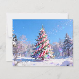 Magical Candy Cane Christmas Tree Holiday Card