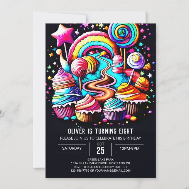 Magical Candyland Birthday Invitation (Front)