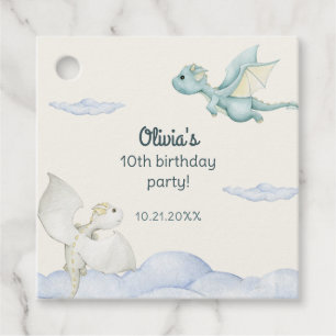 Magical Castle Cute Dragons Kids Birthday Favour Tags