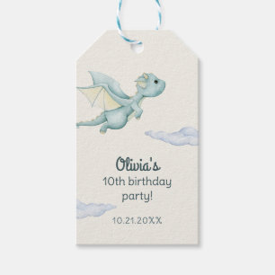 Magical Castle Cute Dragons Kids Birthday Gift Tags
