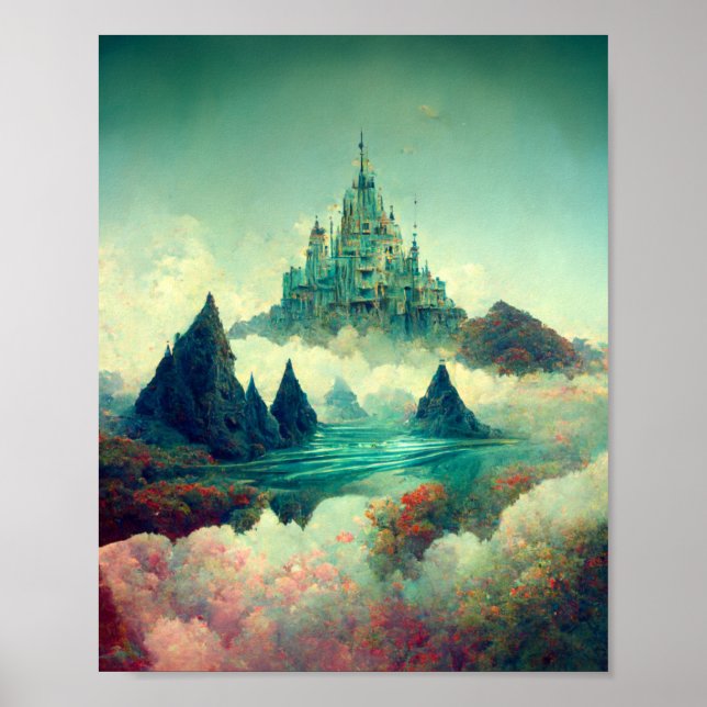 Magical Castle Fantasy Art Poster (Front)