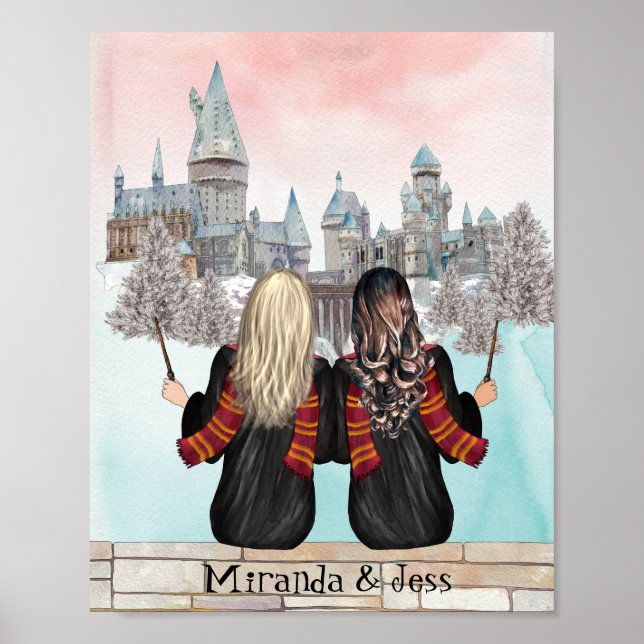 Magical Castle Wizard Portrait, Wizards Print (Front)