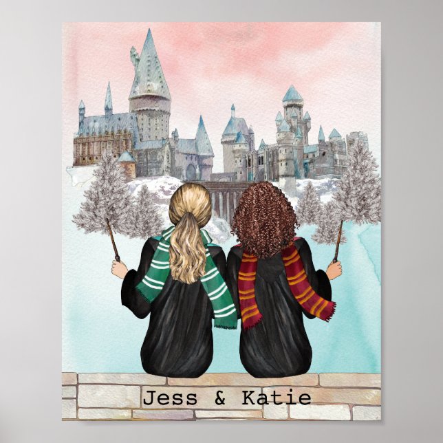 Magical Castle Wizard Portrait, Wizards Print (Front)