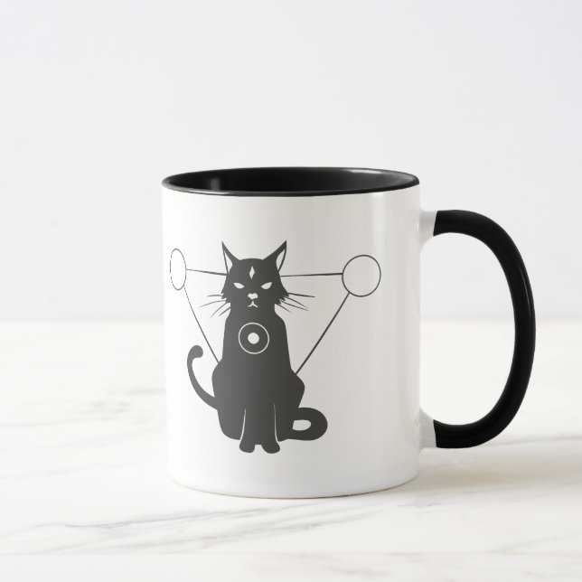 Magical cat silhouette - Choose background colour Mug (Right)