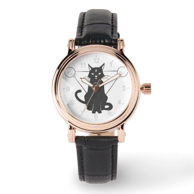 Magical cat silhouette - Choose background colour Watch (Front)