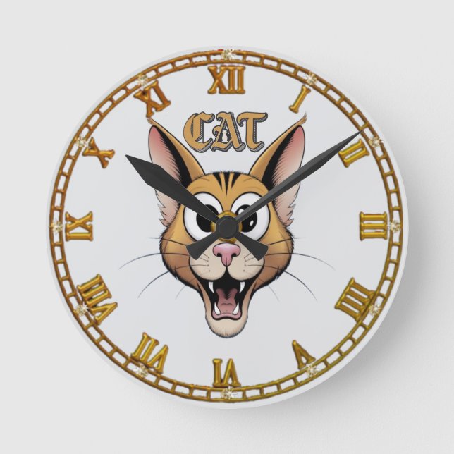 Magical Cats Round Clock (Front)